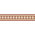 Bennett red and white terracotta and cream diamond patterned ceramic tile border for decorative edging
