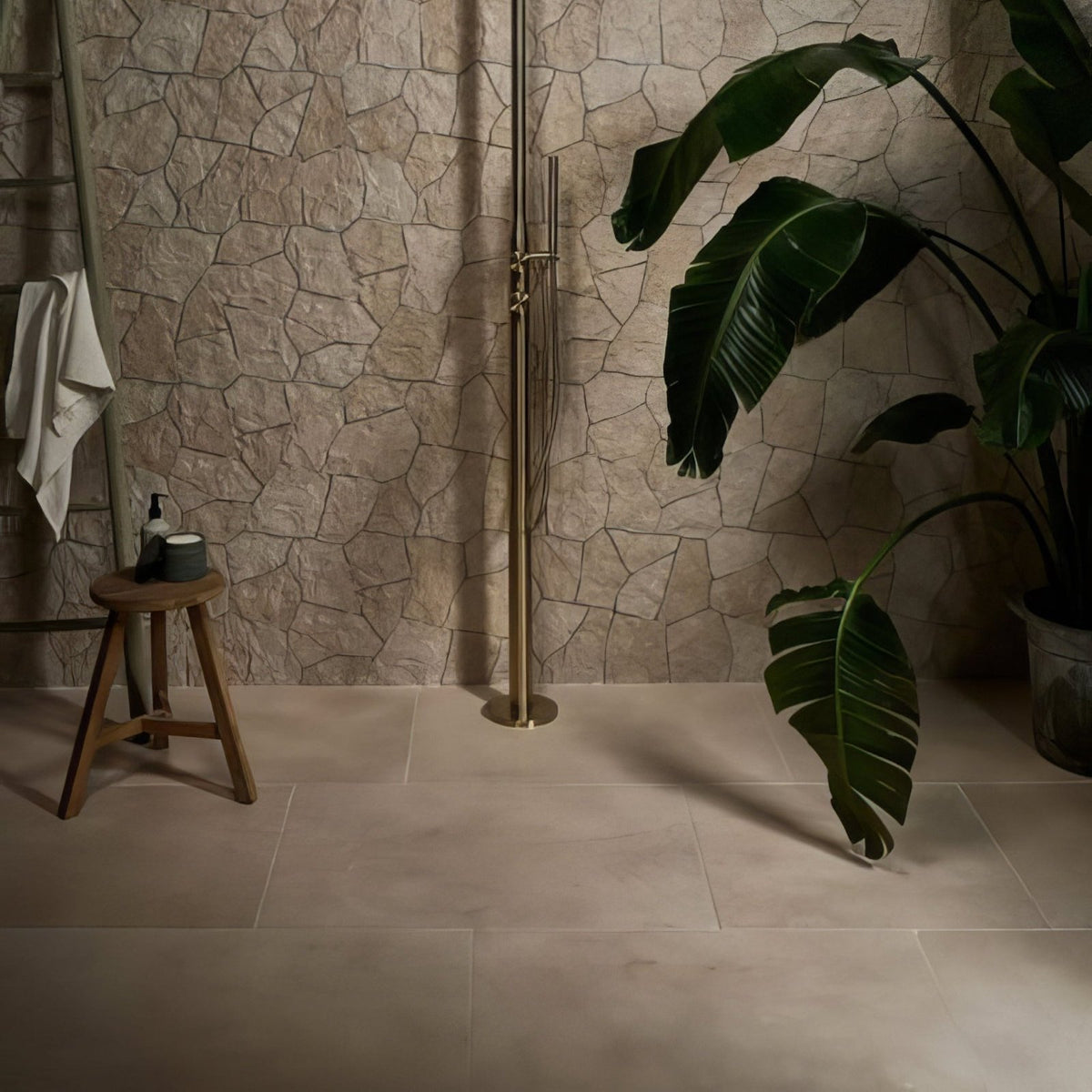 Bergamo Limestone Lightly Seasoned Finish beige limestone tile