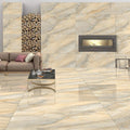 Beige and gray marble effect glossy floor tiles berlin beige 60 x 120cm perfect for elegant interiors