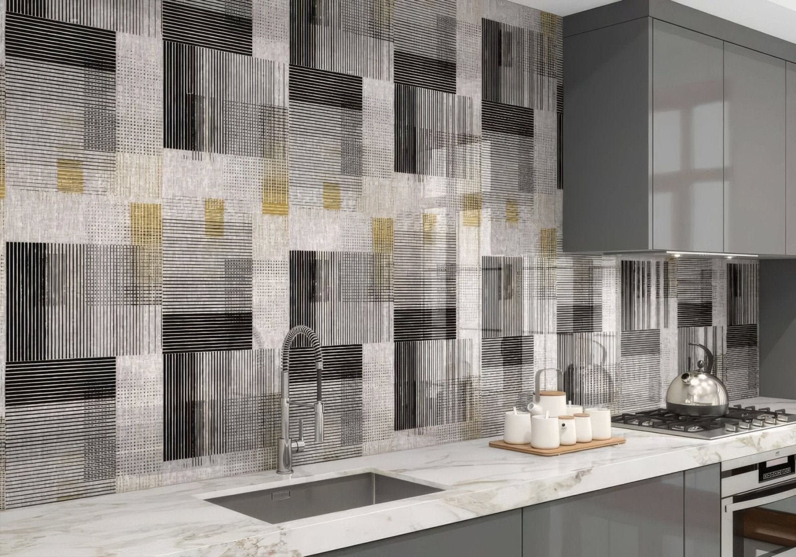 Berlin Geometric Shower Wall Panel