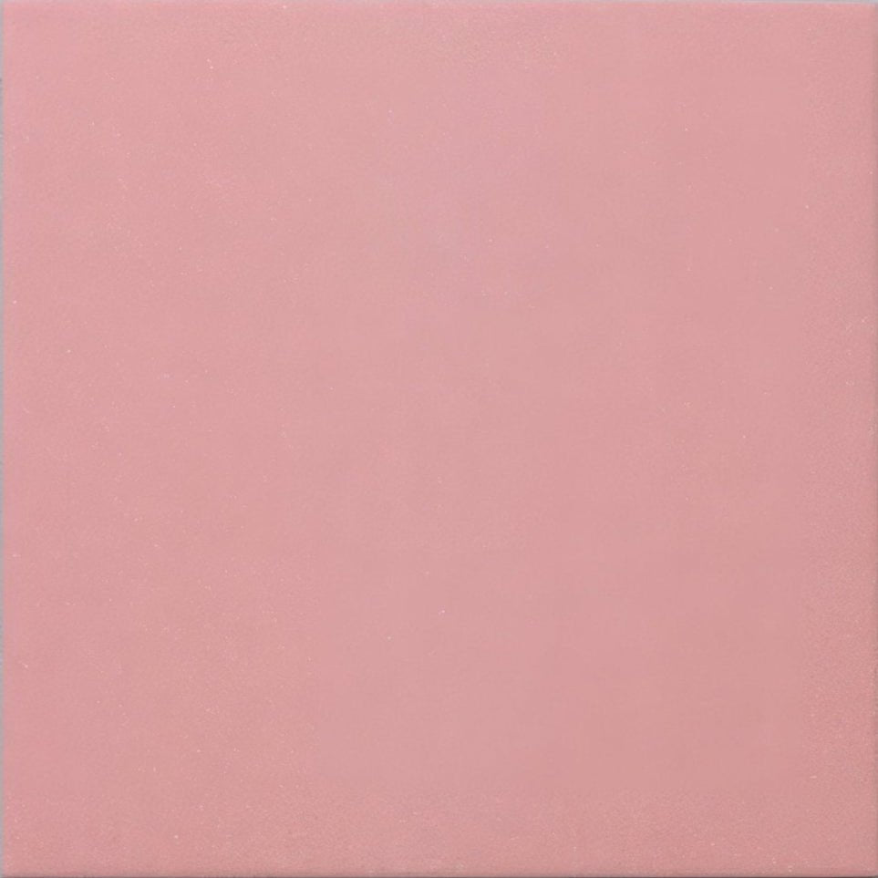 A solid matte finished pink porcelain square tile from bert and may cherry plain tile collection