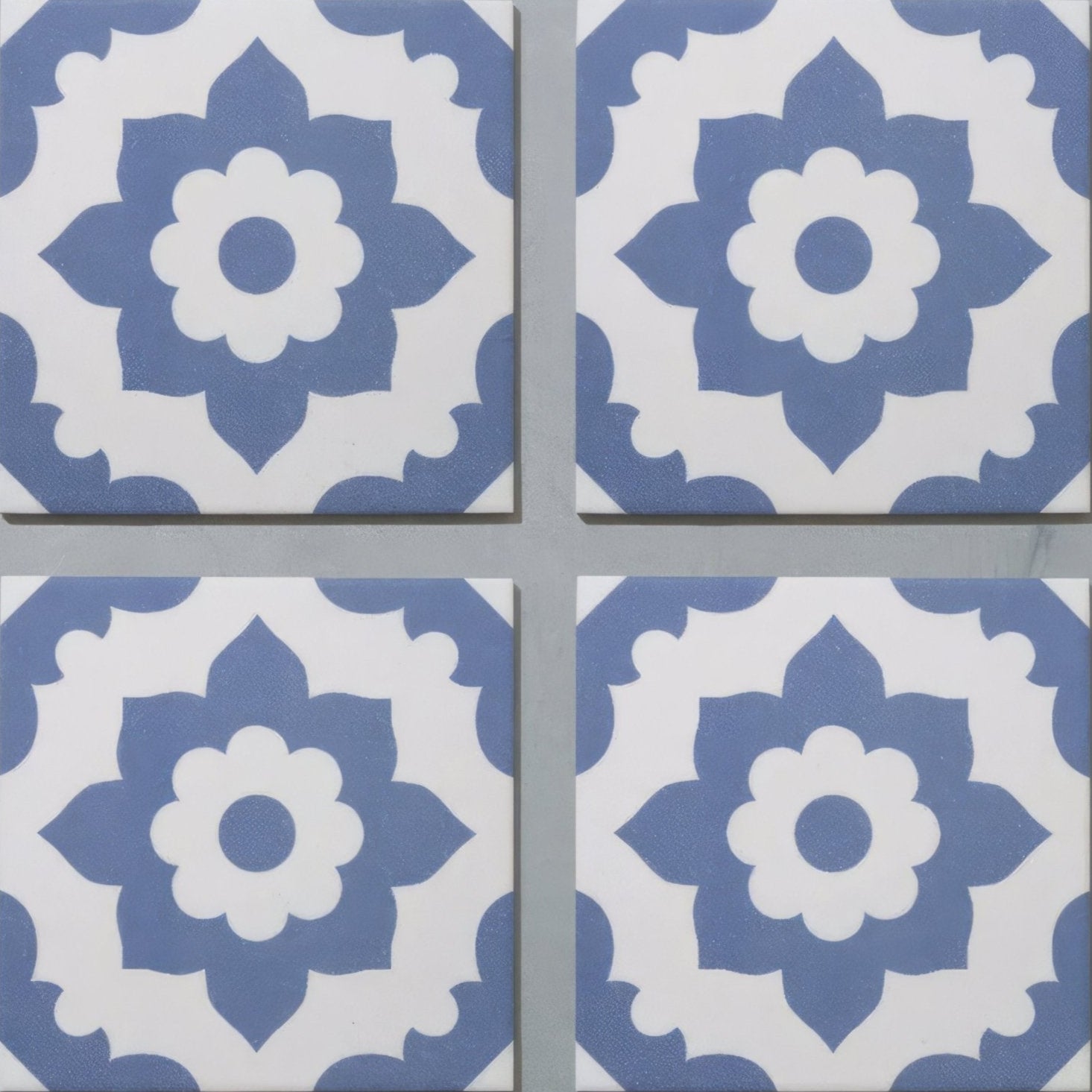 Bert & May Navy Santona Porcelain shown as flooring