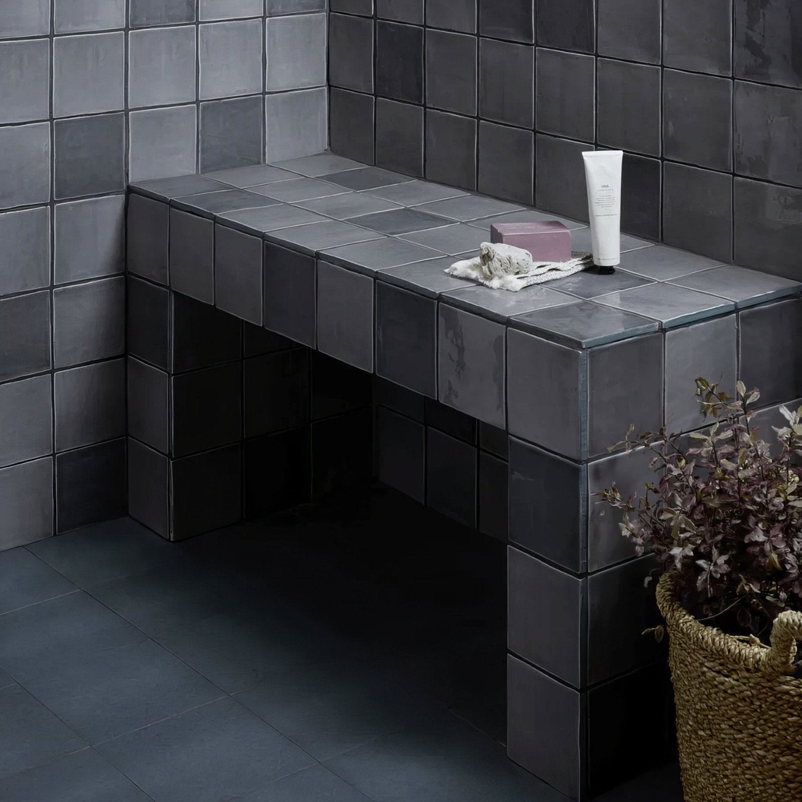 Bert & May Old Iron Porcelain Plain Tile – pattern detail