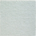 A bianco 1.0 venetian stone mosaic tile featuring small uniform white glass squares in a grid pattern