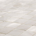 Bianco 25mm square white glossy ceramic mosaic tiles arranged in a neat grid pattern