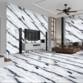 Bianco lasa 60 x 120cm black and white marble patterned glossy floor tiles made of polished natural stone