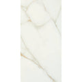 Bianco Oro polished porcelain tile 60 x 120cm with white marble effect and subtle golden veining
