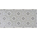 Gray rectangular tile bicton on dunwich with raised star-shaped motifs in varying gray shades for decorative use