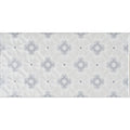 Gray and white patterned bicton on helmingham tile featuring a repeating quatrefoil design for decorative flooring