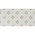Beige and gray quatrefoil patterned ceramic tile with subtle star accents from bicton on helmingham vintage collection