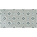 A rectangular bicton on sudbury ceramic tile with subtle gray and white geometric pattern for wall or floor use