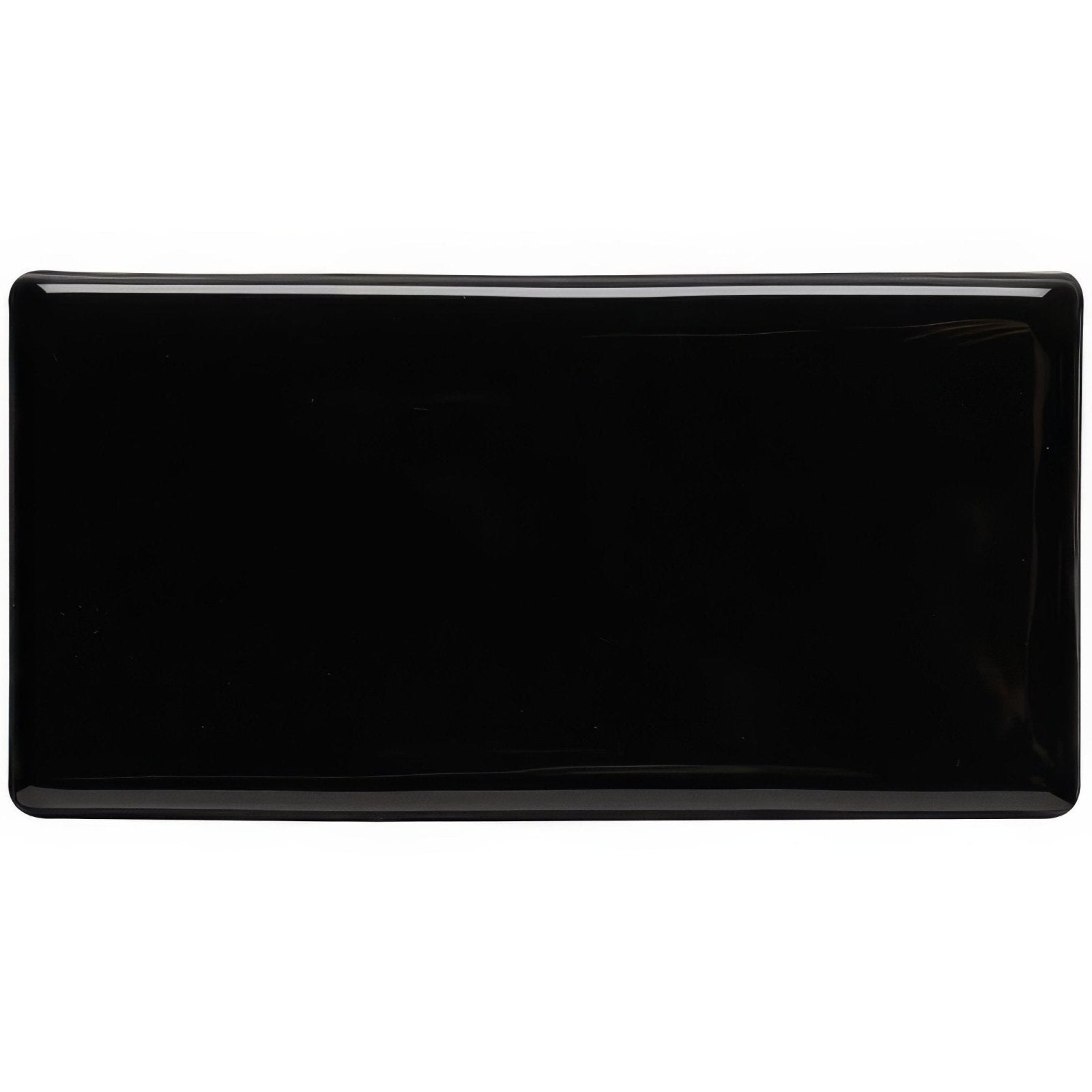Black half tile glossy rectangular ceramic tile ideal for modern wall and floor designs