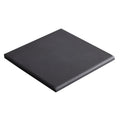 Black rectangular cushion with smooth padded surface and rounded edges for black round edge quarry tile 148 x 148mm