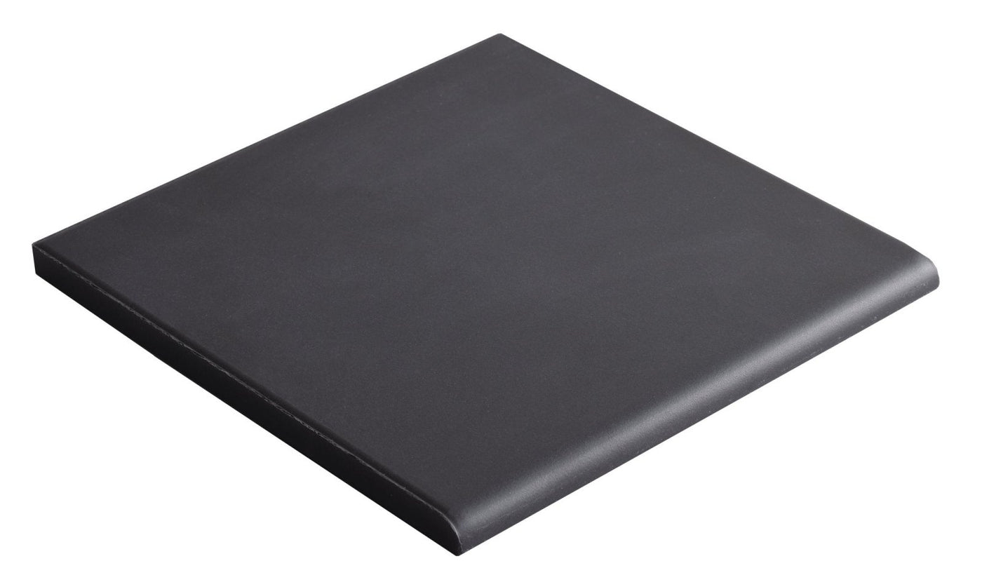 Black Round Edge Quarry Tile 148 x 148mm from Hyperion Tiles