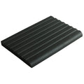 Black step tread quarry tile 148 x 100mm with ribbed rubber textured wavy surface for slip resistance