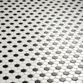 Black & White Honeycomb Floor Mosaic shown as flooring