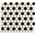Black & White Honeycomb Floor Mosaic shown as flooring (2)
