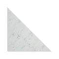 White marble triangle with subtle gray veining in blends carrara triangle tile for elegant design use