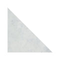 A sleek white marble triangle tile with subtle gray veining from blends carrara triangle collection