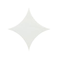A sleek matte white star-shaped tile with smooth curved edges from the blends East Hampton Star collection