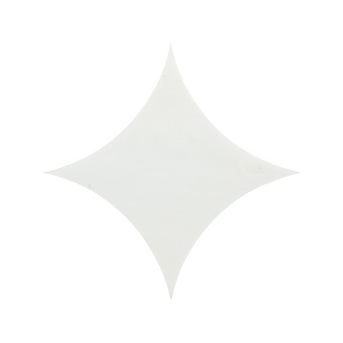 
A sleek matte white star-shaped tile with smooth curved edges from the blends East Hampton Star collection