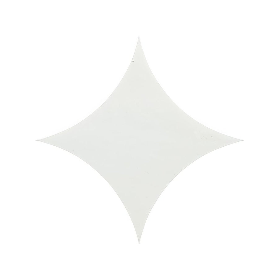 A sleek matte white star-shaped tile with smooth curved edges from the blends East Hampton Star collection