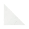 White triangular tile blends east hampton triangle with subtle gray veining resembling marble for elegant wall or floor use