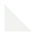 A minimalist white triangular tile with a smooth matte finish from blends east hampton triangle collection