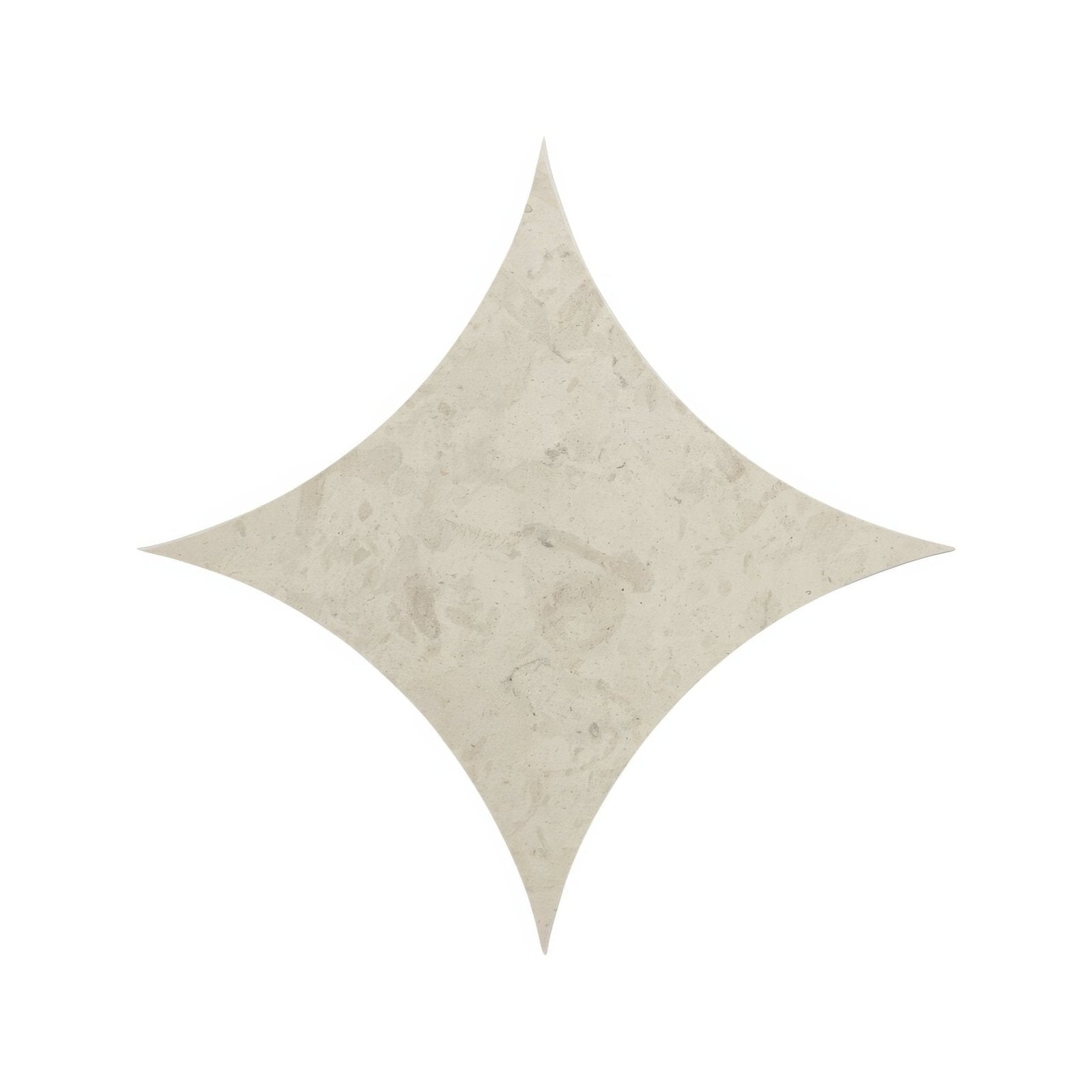 Beige star-shaped blend grigio star tile with subtle gray veining and smooth matte finish for stylish wall and floor decor