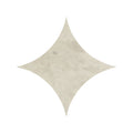 A beige star-shaped blends grigio star tile with a subtle textured surface for decorative flooring and walls