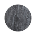 Circular dark gray marble slab with swirling lighter gray veining blended in the Blends nero circle design