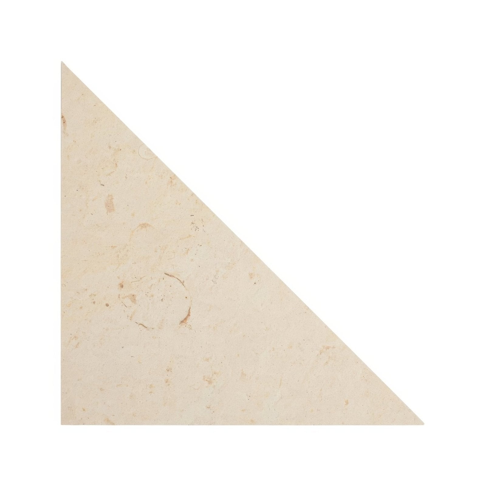 Beige triangular stone tile blends tarla triangle with subtle natural veining and a smooth polished surface