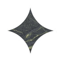Dark green marble tile blends verde star with star shaped cutout design for decorative flooring and walls