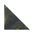 Dark green marble triangle with golden veining from blends verde triangle featuring elegant natural stone design
