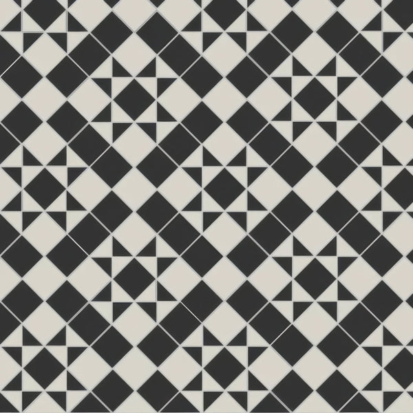 Black and Dover White Ceramic Floor Tile