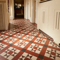 Blenheim black brown red and white geometric patterned floor tiles in ceramic for stylish interior flooring