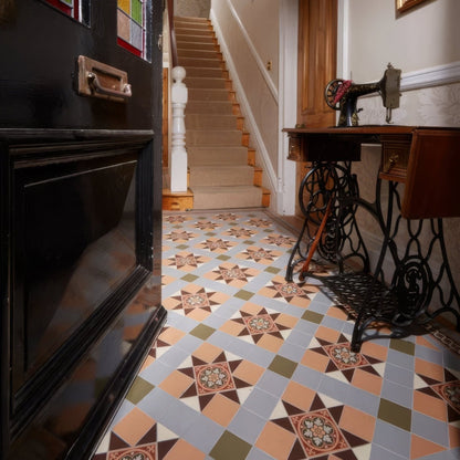 Blenheim Brown, Buff, Green, Grey & White with Livingstone Green on Buff