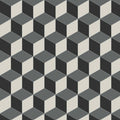Bloomsbury black geometric cube wallpaper pattern in black gray and revival grey for modern interior decor