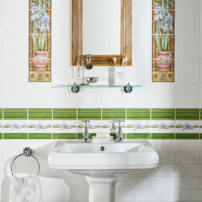 Blue Iris 5 - Tile Set On Brilliant White