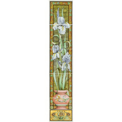 Blue Iris 5 - Tile Set On Brilliant White