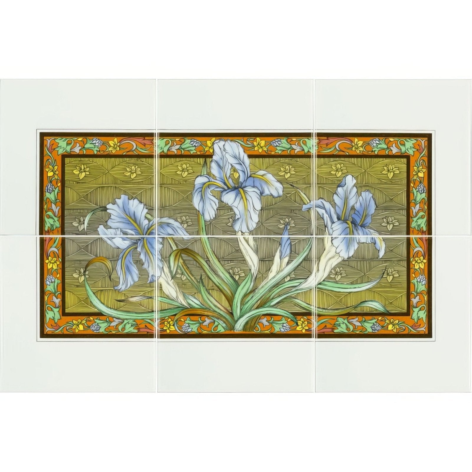 Blue Iris 6 - Tile Panel On Brilliant White