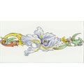 Blue Iris Border (half size) On Brilliant White