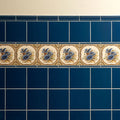 Blue Poppies Single Tile on County White – close-up detail