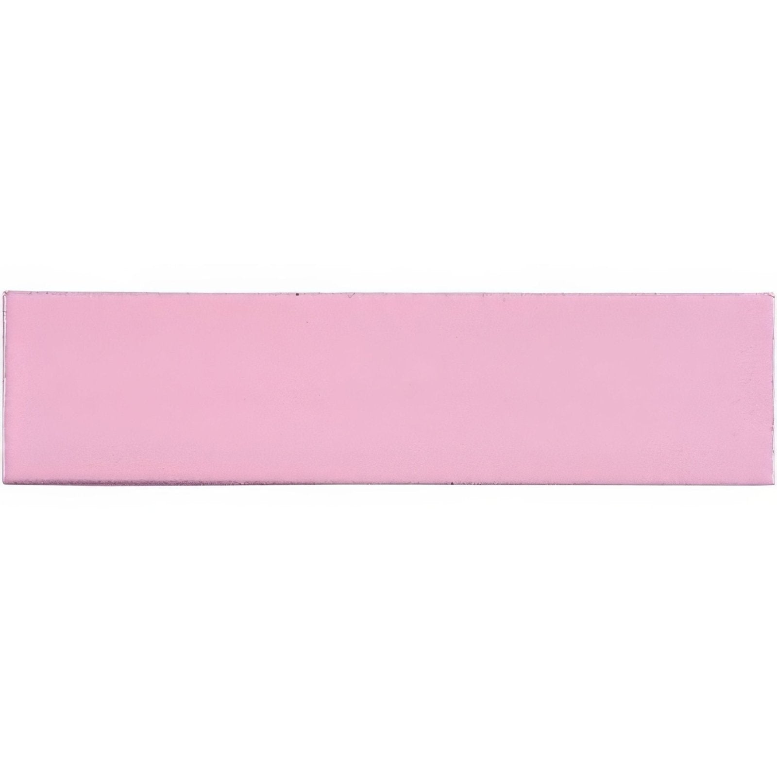 A sleek rectangular blush smooth brick tile in pink ceramic with a smooth glossy finish