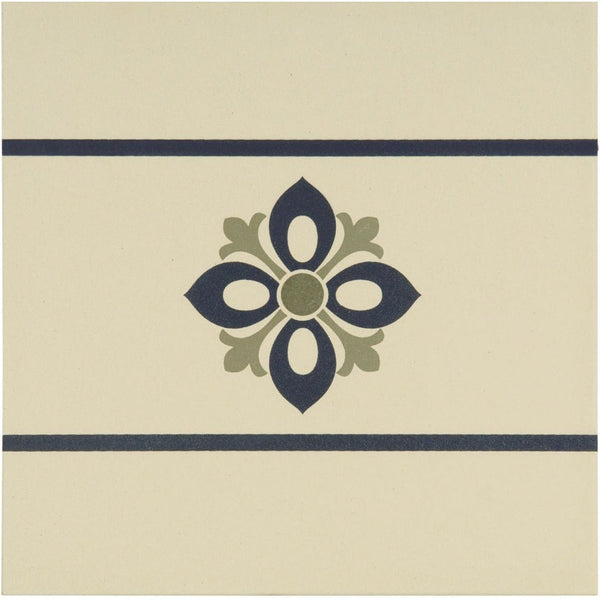 Dublin, Khaki and Dark Blue on White