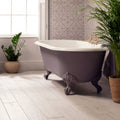 Bohemia Penelope 60x30cm vintage-style purple clawfoot bathtub with white interior and ornate sculpted feet