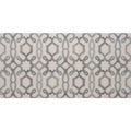 Bohemia Rosalie 60x30cm gray geometric patterned rug with interlocking hexagonal and oval motifs on beige background