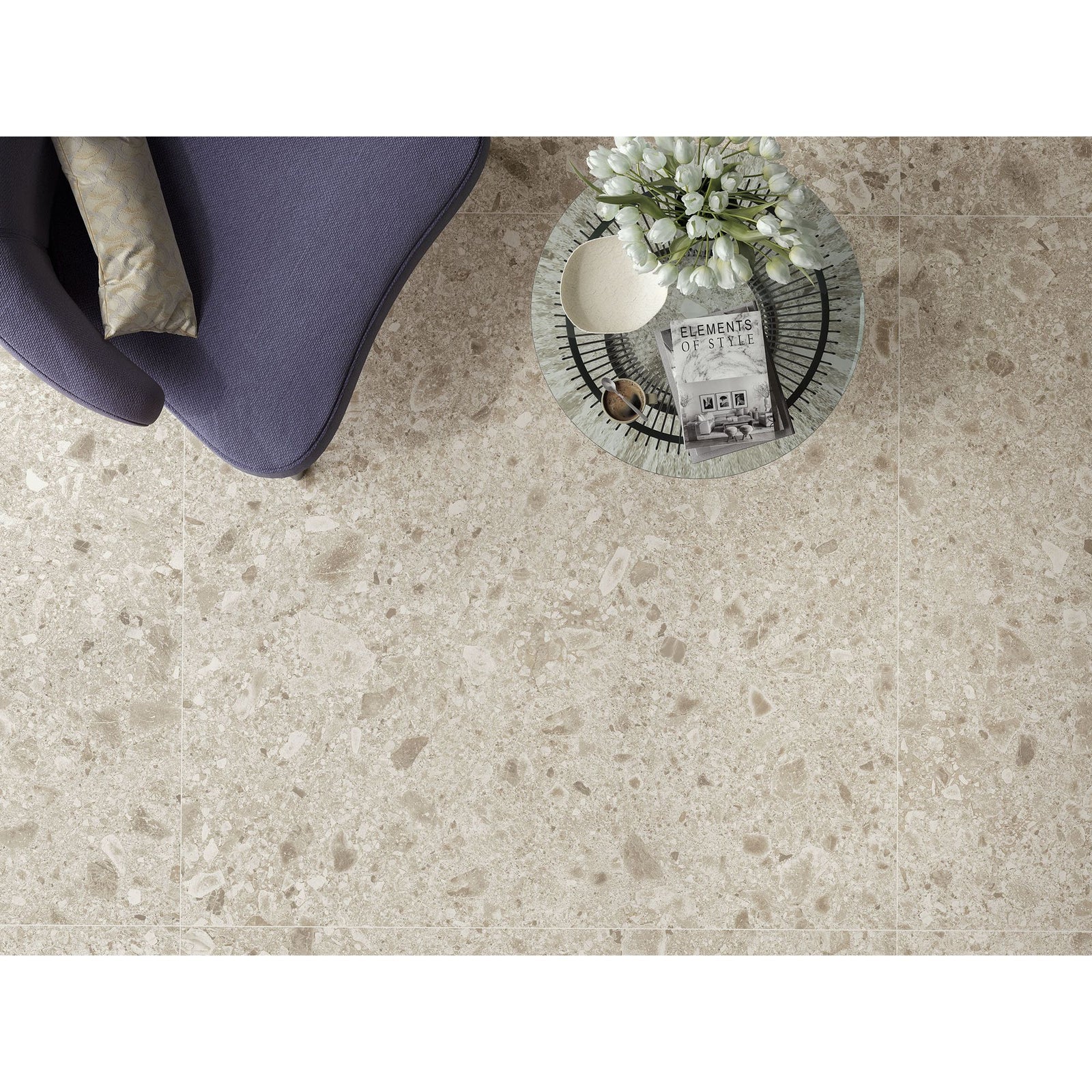 Boost Mix Ivory 60 x 60cm Porcelain Wall & Floor Tile in a bathroom setting