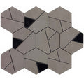 Boost Smoke Mosaico Hex black 25 x 28.5cm gray and black hexagonal mosaic tile with textured stone finish