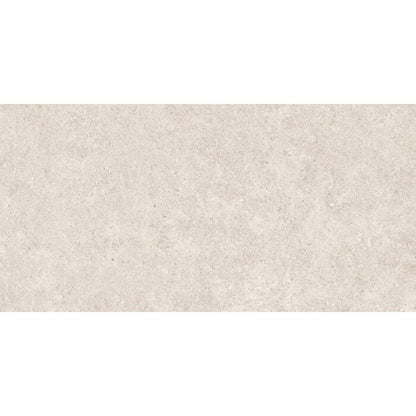 Beige textured ceramic tile with a subtle speckled finish boost stone white 60 x 120cm for flooring and walls